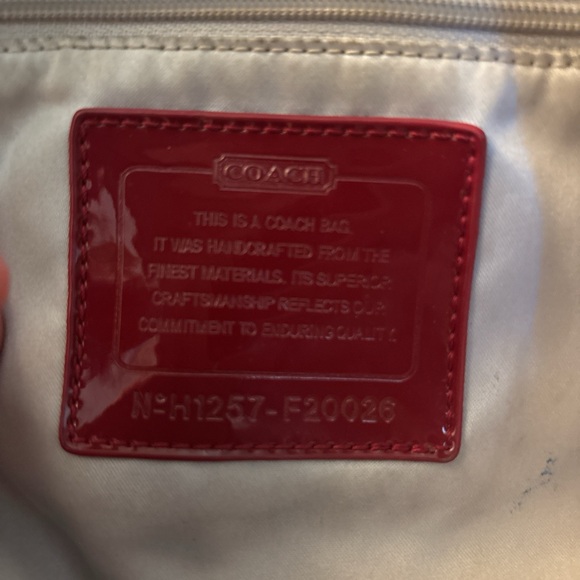 Coach Beige and Burgundy Shoulder Bag - Picture 4 of 4